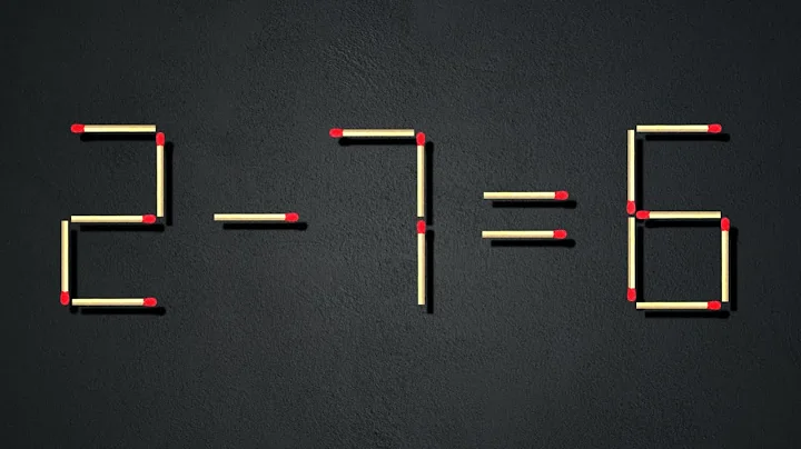 Move only 1 stick to fix the equation | Matchstick puzzle 2-7=6