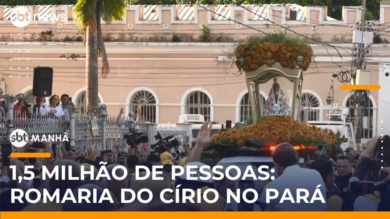 Milhares acompanham traslado da imagem de Nossa Senhora no Círio de Nazaré | #SBTManhã