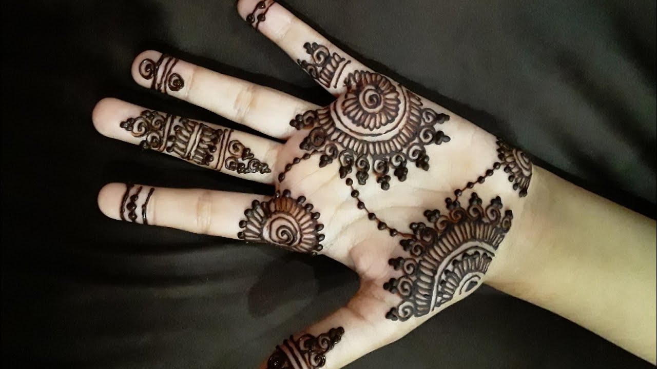 Beautiful mehndi for front hand - YouTube