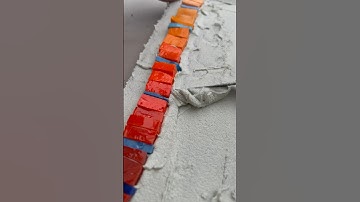 Cleaning away thinset/tile adhesive from the edge of a mosaic - makes a great sound! #shorts #asmr