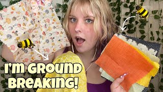 ASMR BRAND NEW beeswax wraps triggers! tingly tube, scratching, grasping, tapping, sticky sounds!🐝