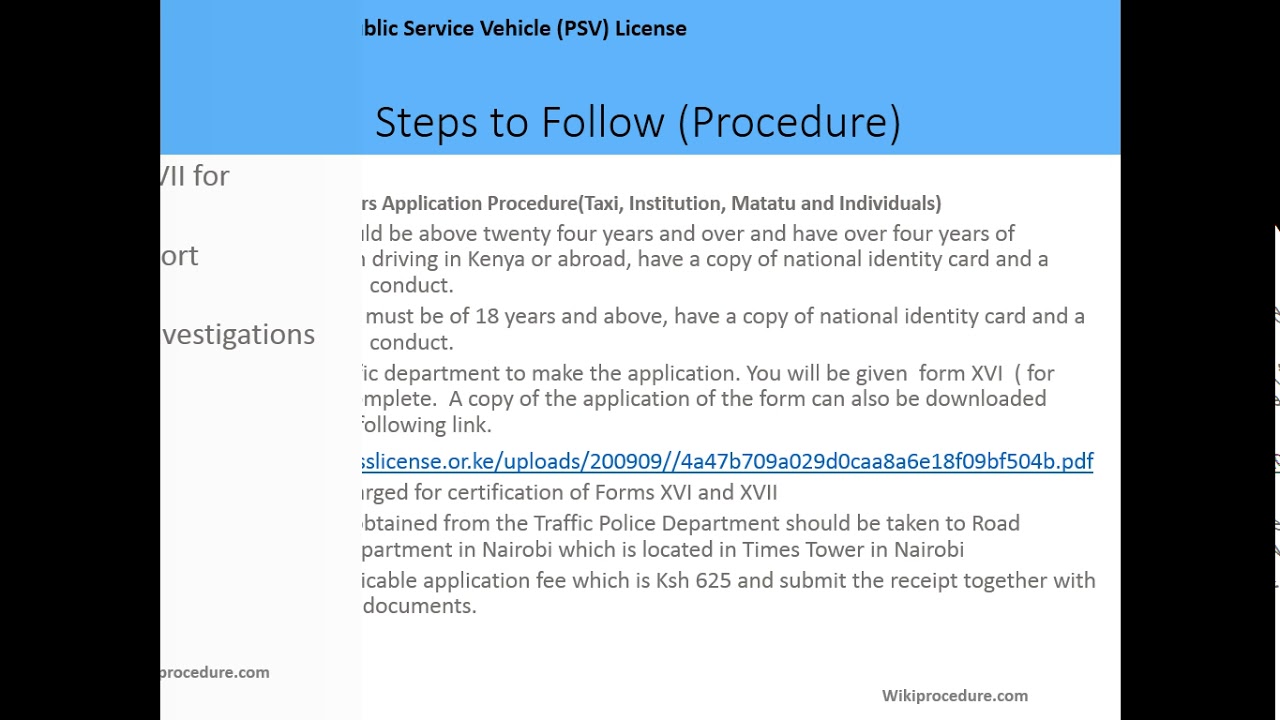 Kenya Obtain A Public Service Vehicle PSV License Engish YouTube Kenya Obtain A Public Service Vehicle PSV License Engish YouTube