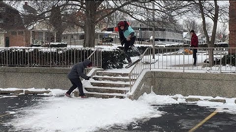 My First Handrail on a Snowskate!