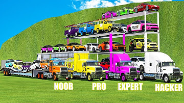 NOOB VS PRO VS EXPERT VS HACKER TRANSPORT BATTLE! Farming Simulator 22