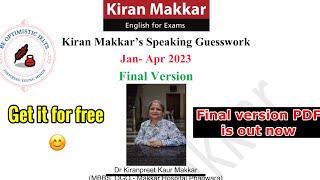 IELTS Speaking January to April 2023 Final version pdf || Makkar IELTS speaking final version PDF