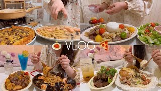 ENG) Living alone Vlog  EasytoMake Pasta Collection , Steak, Pizza, steak ,Korean Food, Cooking