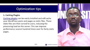 CSIT 316: Web Development Using Content Management Systems - Session 11: - Optimization