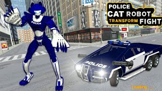 Robot Kucing Berubah Jadi Mobil Balap Polisi | Police Car Robot Transform Games screenshot 2