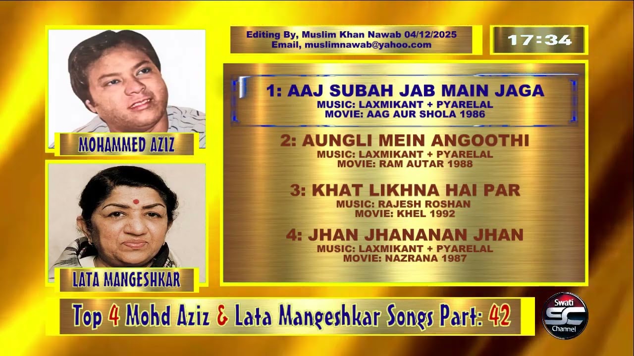 Mohd Aziz & Lata Mangeshkar Top 4 Duets Songs Part, 42