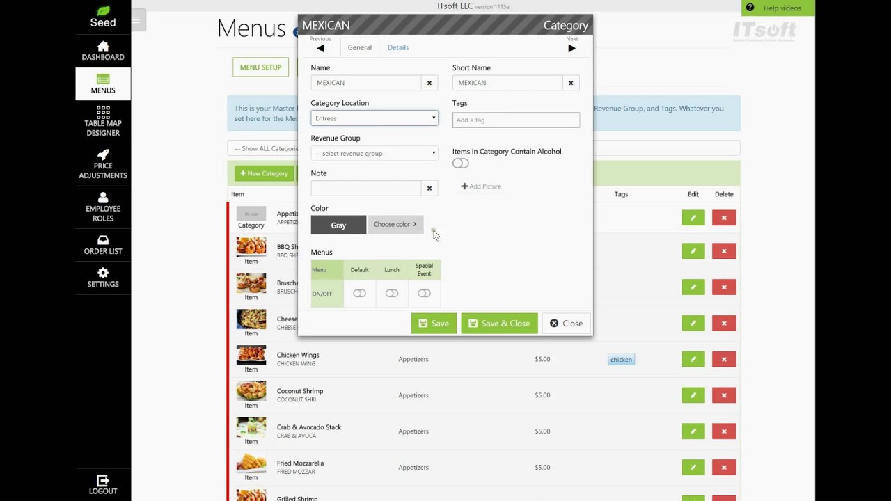 CREATING CATEGORIES AND SUBCATEGORIES - Seed Digital Menu for Clover ...