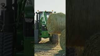 Heavy Duty Hay Bale Loading in USA 🚜 | John Deere 9RX Mega Farm Work