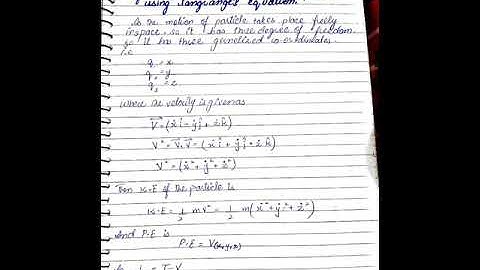 equation of motion for particle moving freely in space using Lagrange