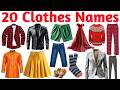 20 कपड़ों के नाम सीखें | 20 Clothes Names in English for Kids with Fun Learning and Pronunciation