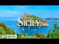 Survol de la sicile italie 4k u musique relaxante avec un magnifique paysage naturel  nature t