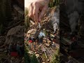 Mini Train Saved from Landslide by Giant Spoon #shorts #miniature #tinyworkers