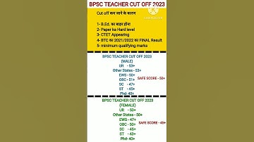 BPSC Tre Cut off 2023 | BPSC Teacher Cut off 2023 | Bihar Teacher Cut of #shorts #short #viral #bpsc