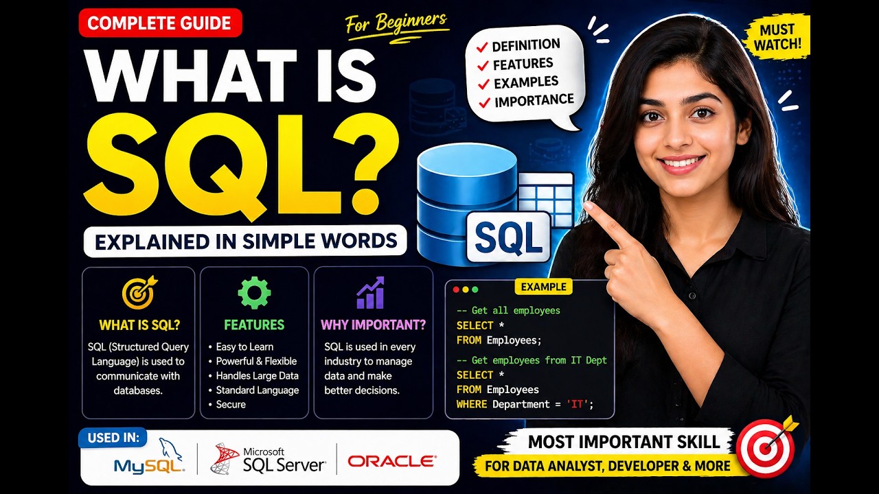 What is SQL SQL Explained with Examples Beginner Friendly - YouTube
