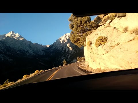 Very steep and scary Eastern Sierra scenic drive to Mt Whitney via the Whitney Portal Road