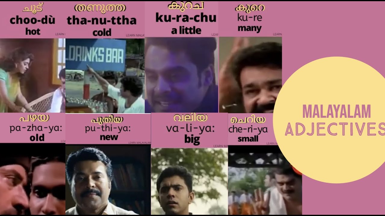 Malayalam Adjectives With Mollywood Stars Youtube
