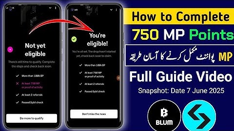 How to complete 750 mp task in blum | Blum not eligible solution | Blum not eligible problem 2025