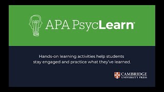 APA PsycLearn: Hands-On Activities