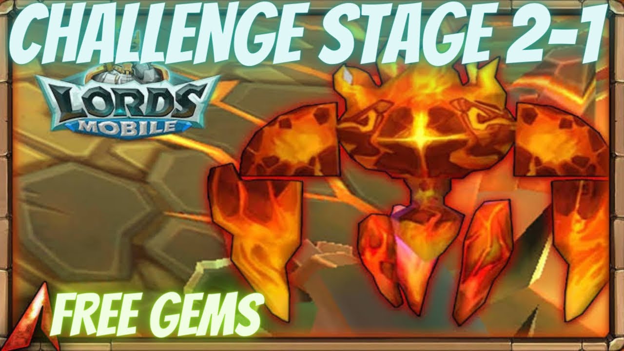 Lords mobile challenge stage 2-1 with F2P heroes |free gems challenge  2-1 |Pyris 2-1