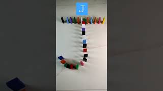Learn Letter J using Dominos in slow motion #Shorts