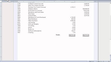 Sage Line 50 Trial Balance