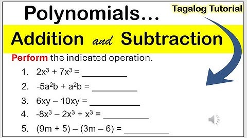 Grade 8 Addition and subtraction of polynomials MATATAG #math8 #additionofpolynomials #polynomial
