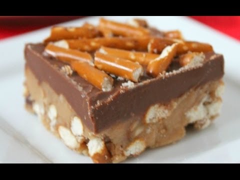 No Bake Peanut Butter Pretzel Bars - Six Sisters' Stuff - Dessert
