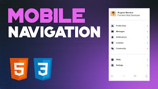 Mobile Navigation using HTML & CSS from Scratch