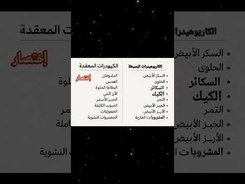 تهمك صحتك تعرف على الاكلات الصحية الكربوهيدرات المعقدة وغير الصحية الكربوهيدرات البسيطة