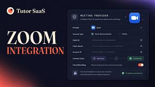 Zoom Meeting Provider API Integration Tutor SaaS