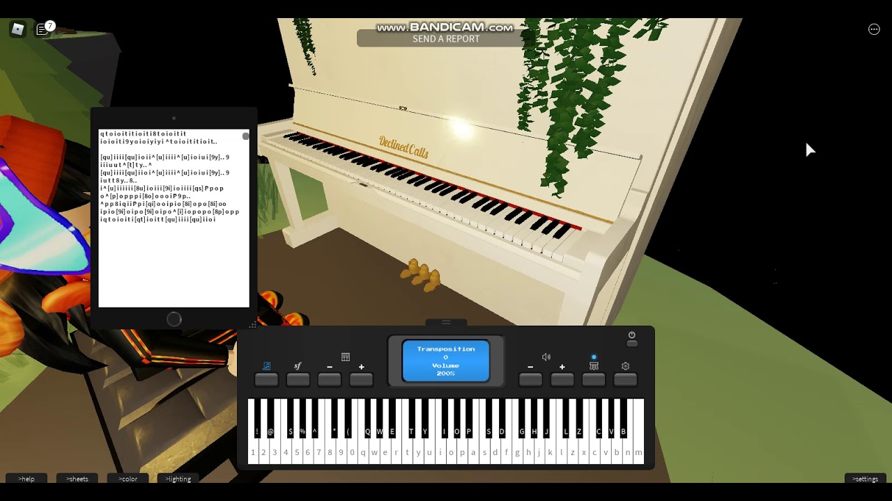 roblox virtual piano music sheets