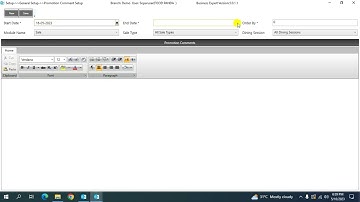 How to create Promotion Comment Setup in Business Expert ERP
