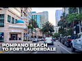 Driving to Fort Lauderdale from Pompano Beach via A1A Intracoastal & Las Olas Blvd (April 2022)