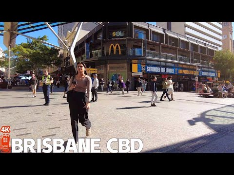 [4k] Explore Brisbane CBD Monday 20 May 2024 | Queensland | Australia