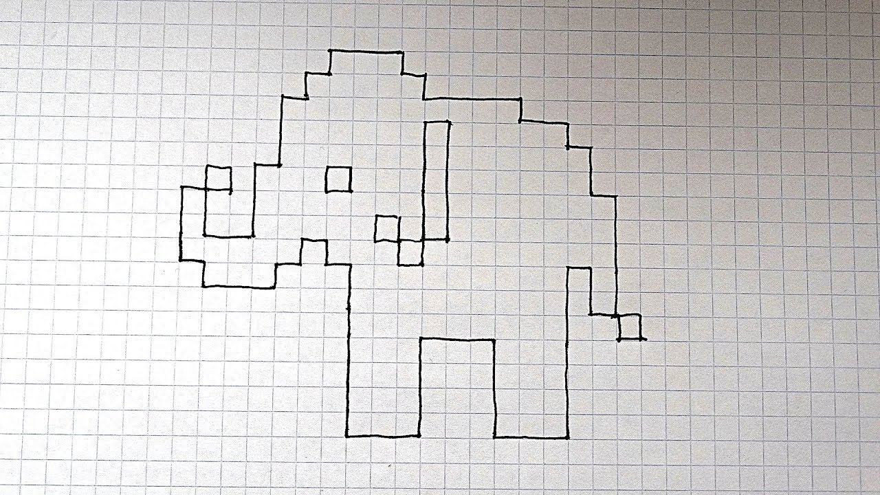 Como desenhar um Elefante em Papel Quadriculado - YouTube