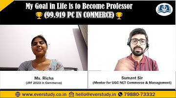 Interview with Topper Richa | JRF in Commerce | UGC NET June 2023