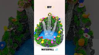 DIY Waterfall Fountain 😍So Easy and Simple #diy #waterfall #handmade #shorts #schoolproject #viral