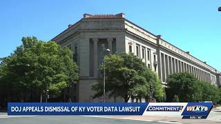 DOJ appeals dismissal of lawsuit over Kentucky voter data
