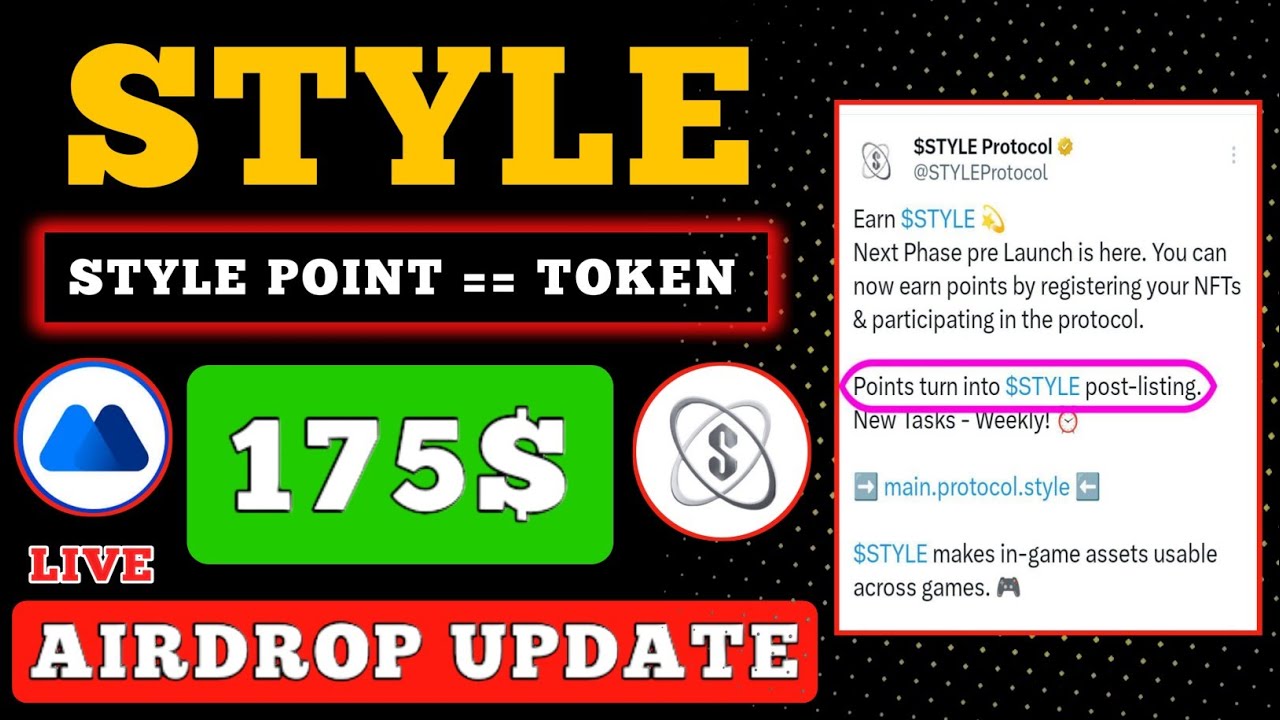 Points turn into $STYLE post-listing 🤑 Style Protocol Airdrop 🤑💸 Earn ...
