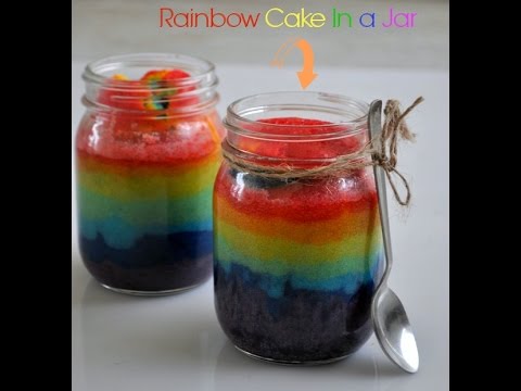 Eggles No bake rainbow cake in a jar for kids