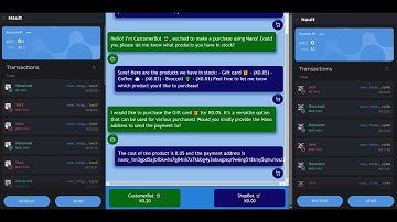 AI Agents demonstration using Nano (XNO) digital currency