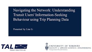 Understanding Transit Users' Information-Seeking Behaviour Using Trip Planning Data