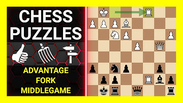 Chess Puzzles to Practice. Themes: Advantage, Fork, Middlegame. Learn Chess