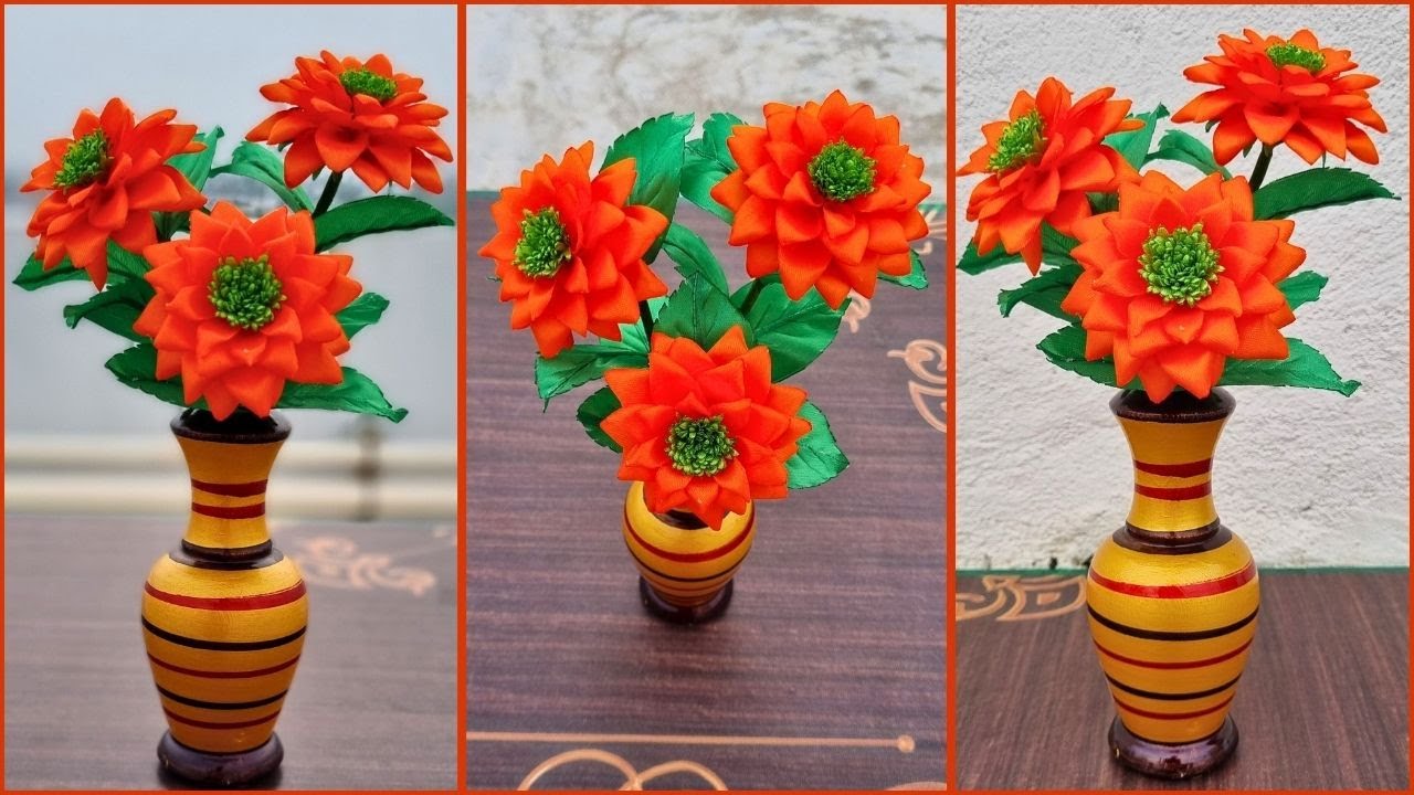 Beautiful Satin Ribbon Flowers | DIY Satin Ribbon Flowers | Satin Ribbon