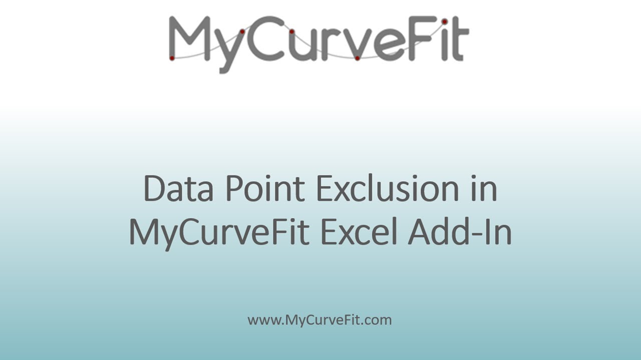 Excluding Data Points in the MyCurveFit Excel Add-In
