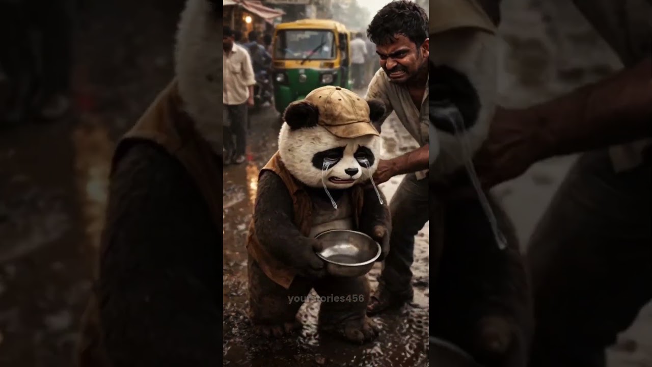 Poor PANDA Lost his house & family 💔
