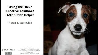 Using the Flickr Creative Commons Attribution Helper 1